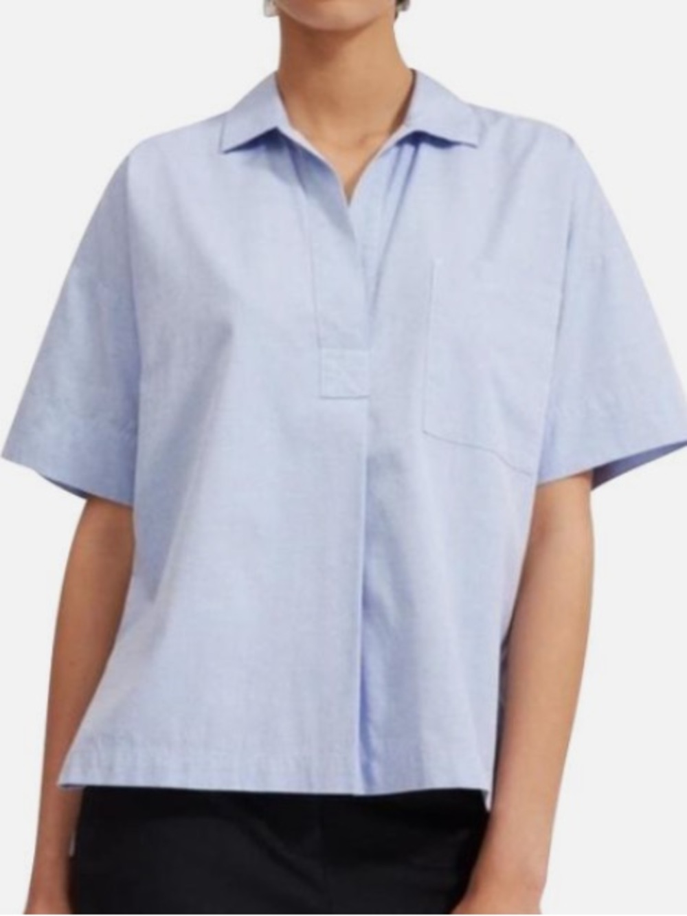 Everlane Boxy Short Sleeve Shirt in blue Size 16